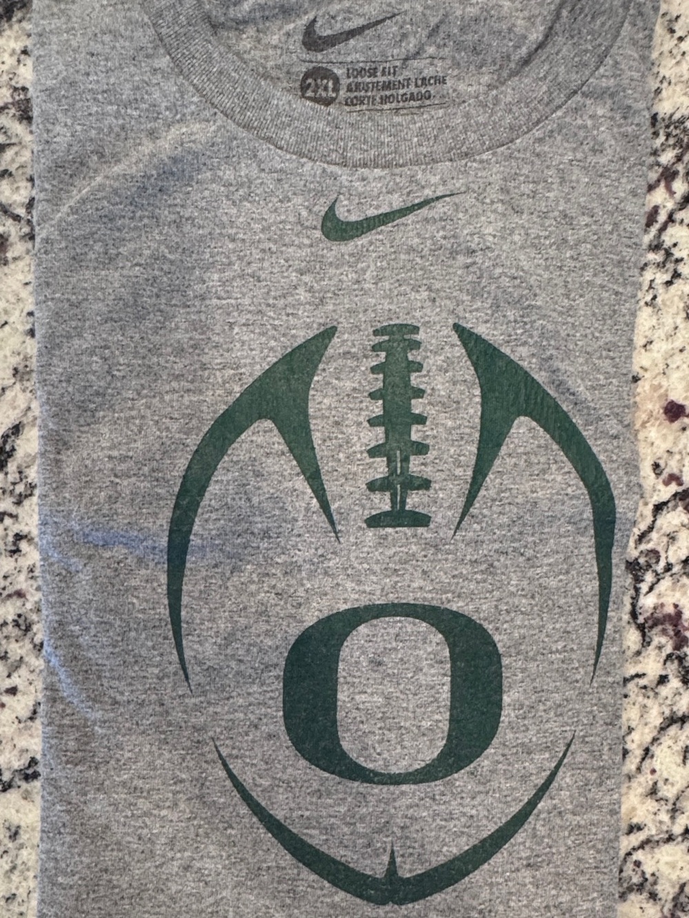 Nike Gray Oregon Football Tee XXL